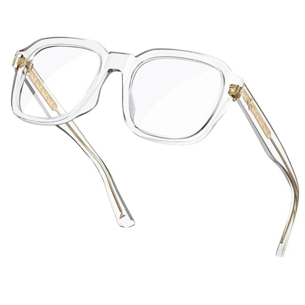 Oversized Square Blue Light Blocking Glasses Computer Clear Frame Eyewear